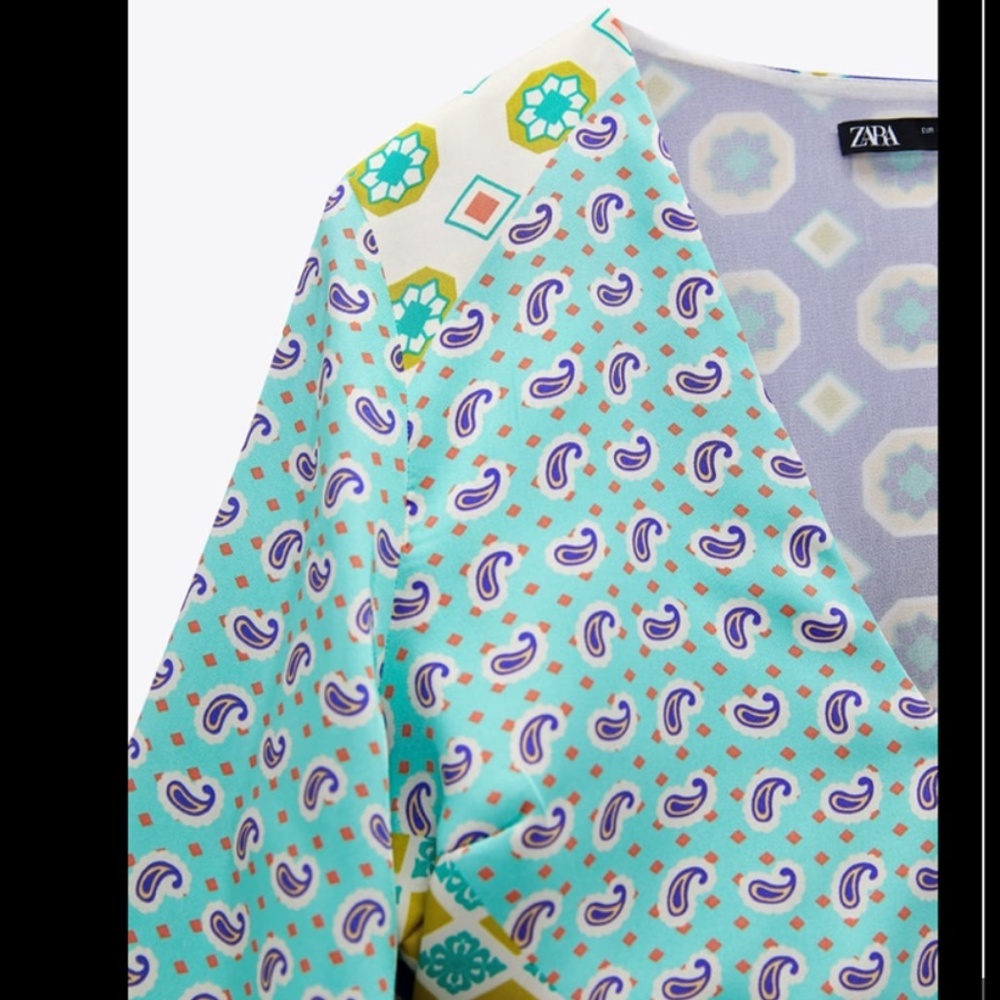 💙 PATCHWORK PRINT MIDI DRESS - Picture 10 of 13